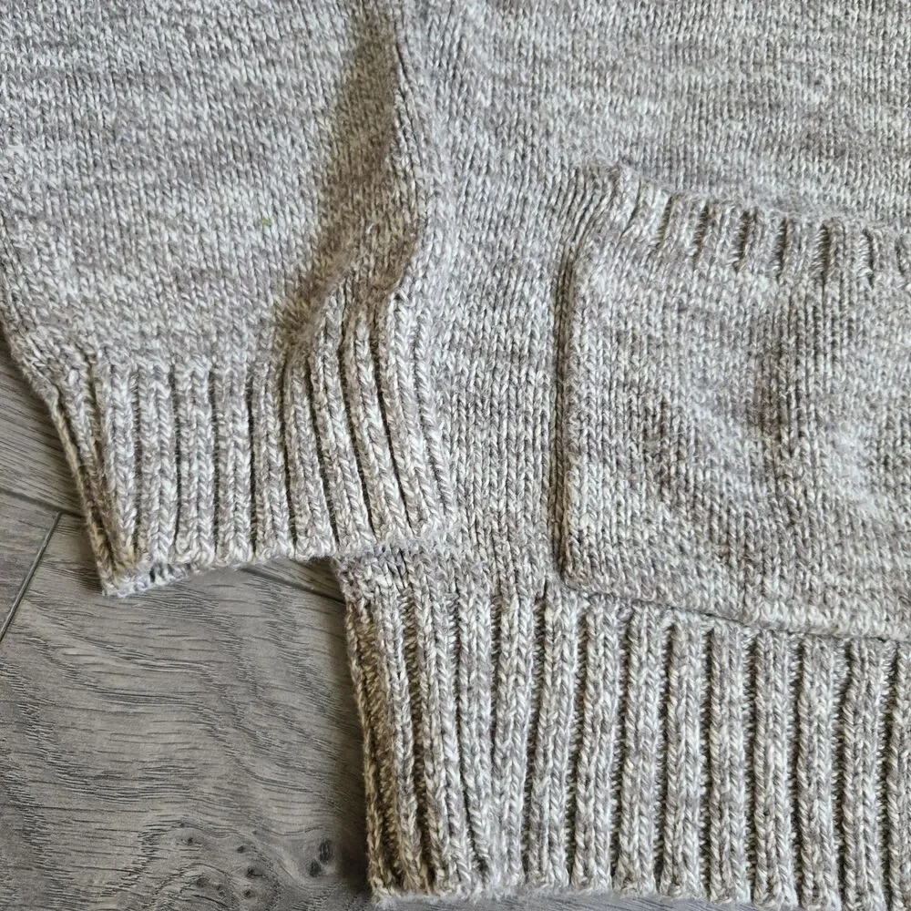 Vintage Polo RL & Co Men's XL Oatmeal Chunky Knit Shawl Collar Cardigan Sweater